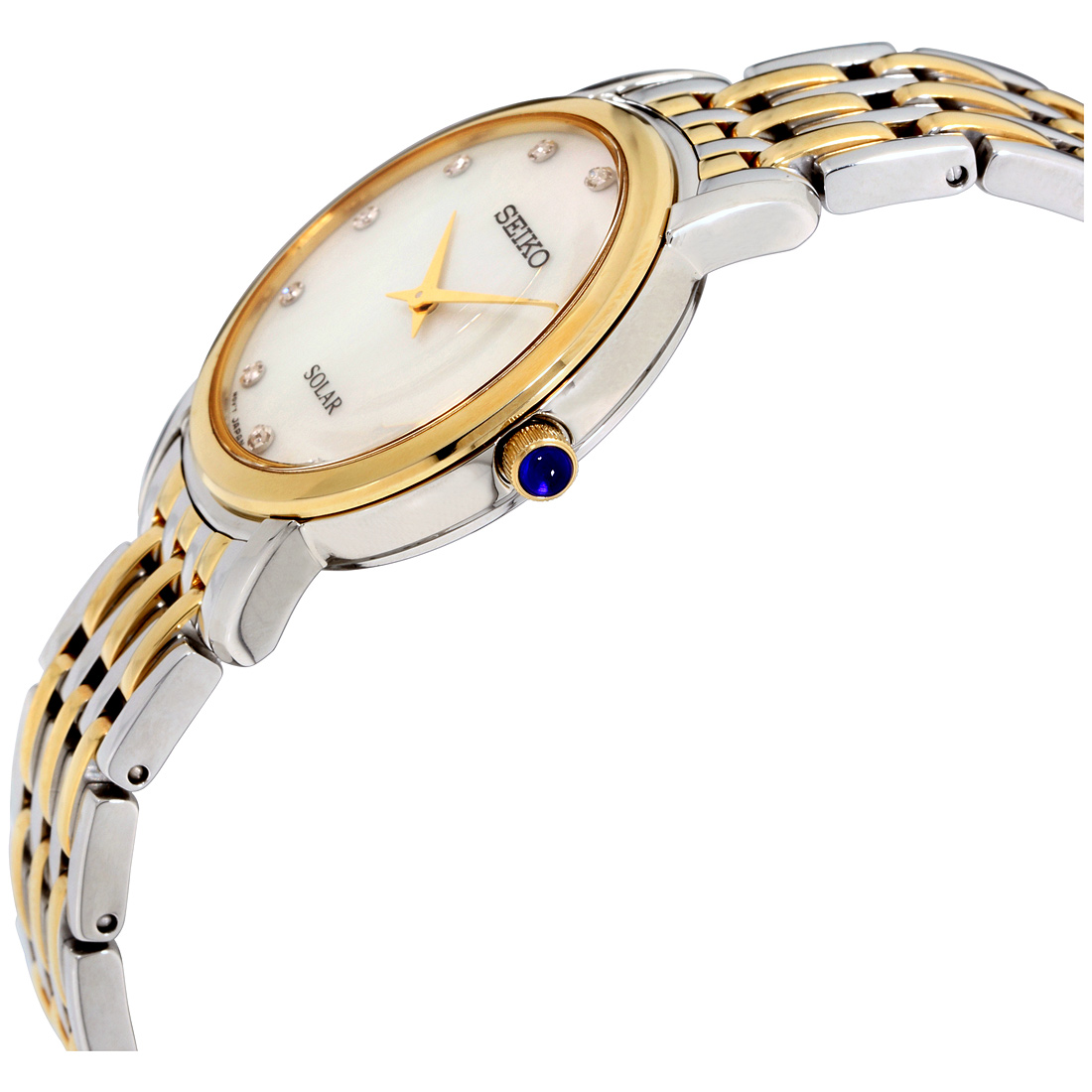 Seiko Diamonds Quartz Movement Mother Of Pearl Dial Ladies Watch