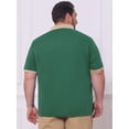 thumbnail image 3 of DARING DIVA Men's Contrast Collar Short Sleeves Breathable Polo Shirts 6XL Green, 3 of 6
