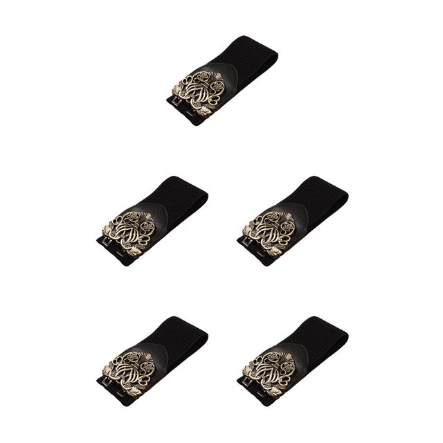 Qarigey Cinturón para mujer Estilo vintage Correa retro Correa ancha Accesorio de moda Cinturones para jeans Vestidos Chaqueta de plumón Bronce negro Bronce negro 5piezas Qarigey CBP253574