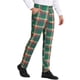 thumbnail image 4 of Pantalones de trabajo INSPIRE CHIC para hombres, formales de negocios, a cuadros, pantalones de prom, 36 verde rojo, 4 of 7