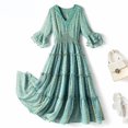 thumbnail image 1 of Plus Size Elegant Plus Size Chiffon Dress Long V-Neck Printed Dress For Heavy Girls Summer Stock Cloth Elegant Long Leaflet S..., 1 of 5