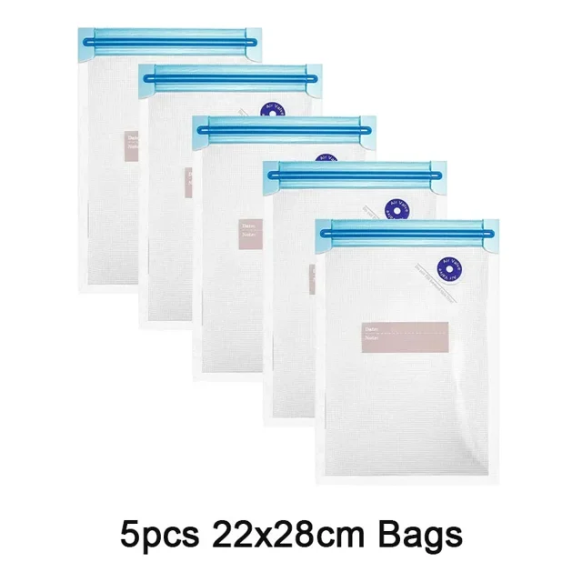 Sacs de Rangement Alimentaire sous Vide Réutilisables avec Fermeture Éclair, Pompe de Scellage sous Vide Électrique Rechargeable par USB Sans BPA