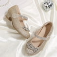 thumbnail image 6 of Bocca Little Girls' Shoes Slip-Resistant Mary Janes, 1IN Low Heel, Kitten Heel, Closed Toe Gold, 13 Little Kid, 6 of 7