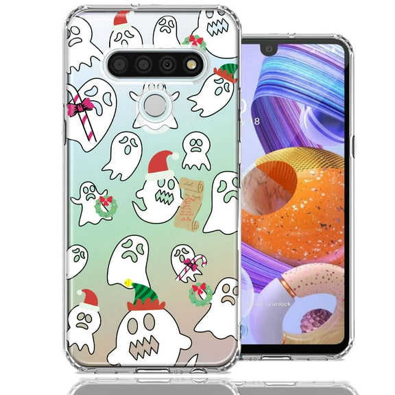MUNDAZE For LG Stylo 6 Halloween Christmas Ghost Design Double Layer Phone Case Cover