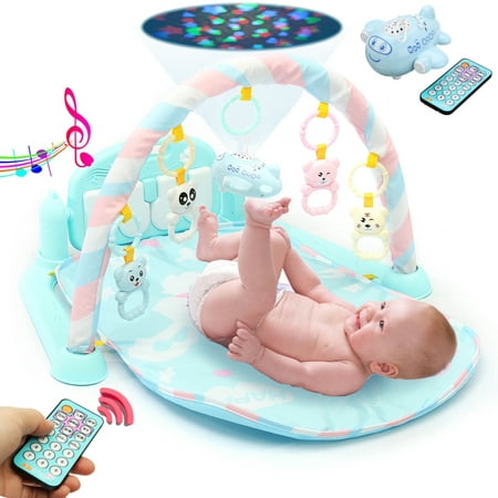 3 in1 Newborn Infan Baby Play Mat Gym Floor Activity Piano Music Musical Light Toy Set wiith Controller,Light (Best Music To Play For Babies)