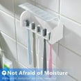 DODAMOUR Toothbrush Holder Wall Mounted with Cover, 5 Slots Self ...