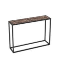 thumbnail image 6 of Hassch 41.7" Narrow Entryway Console Table, Modern Industrial Sofa Table with Faux Marble Wood Top & Metal Frame, Space-Saving Accent Table for Living Room, Brown + Black, 6 of 6