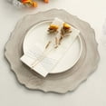 thumbnail image 6 of Efavormart 6 Pack | 13" Rustic White Wooden Textured Acrylic Charger Plates With Scalloped Rim, 6 of 11