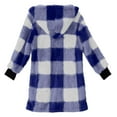 thumbnail image 4 of FNFHFY Women's Fleece Flannel Jackets Casual Zip Up Plaid Sherpa Coat Hooded Shacket Jacket with Pockets 2025 Winter Coats, 4 of 6