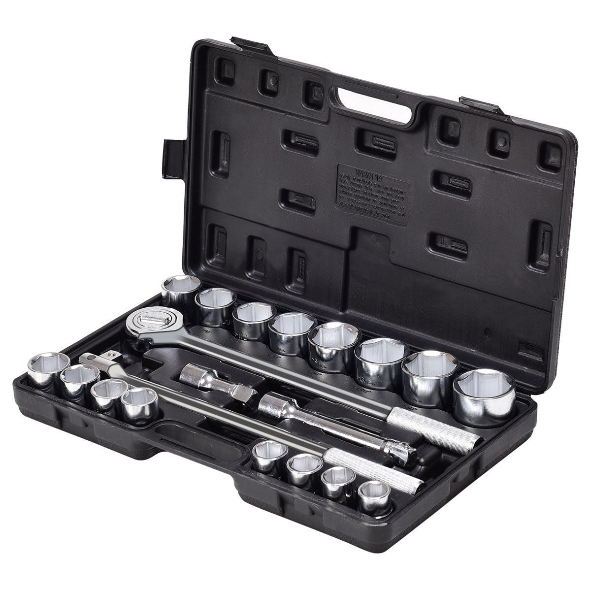 Goplus 21pcs SAE 3/4" Drive Socket Set w/ Case Jumbo Ratchet Wrench