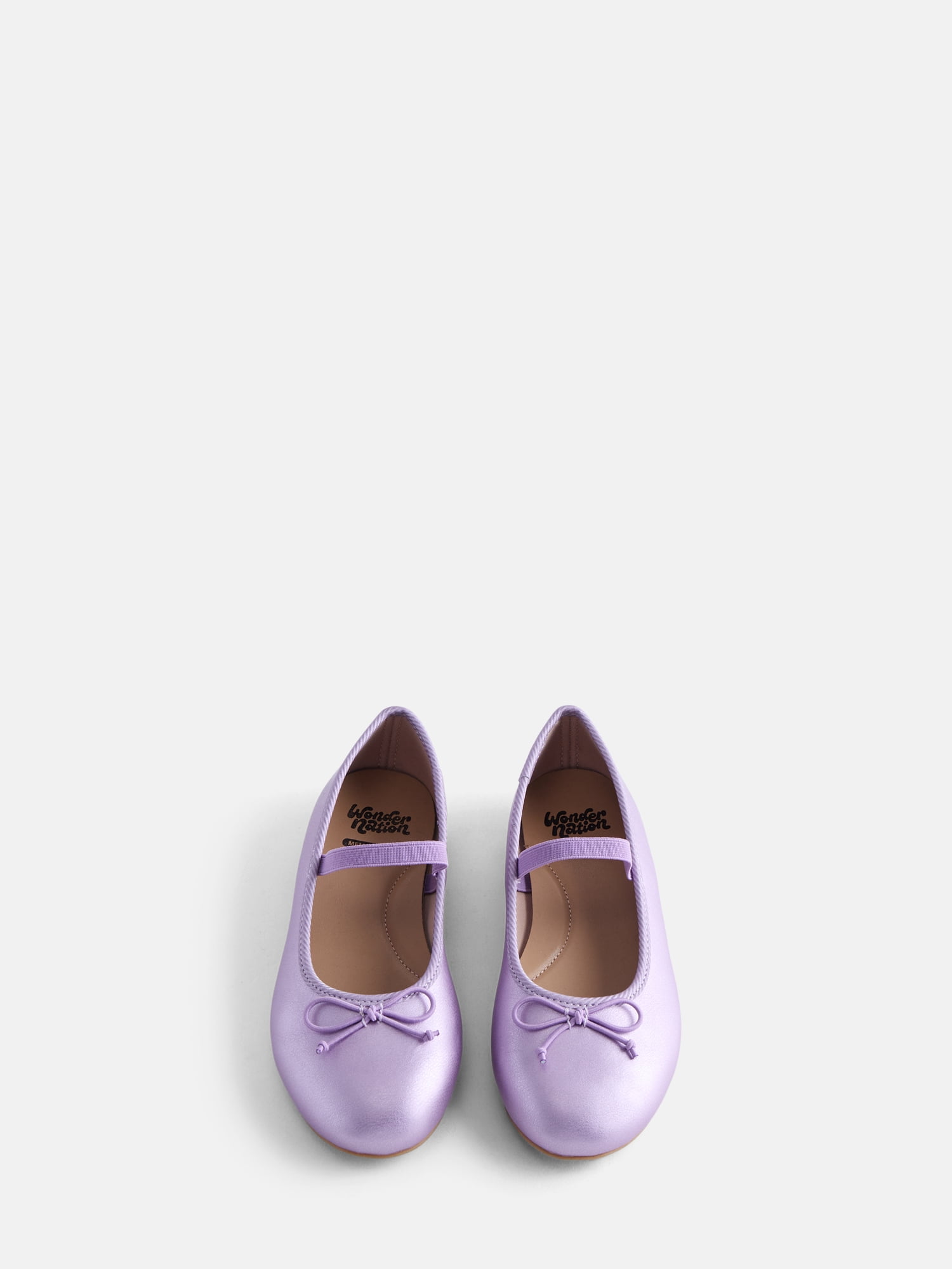 Wonder Nation Little and Big Girls Bow Ballet Dress Shoes