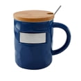 thumbnail image 3 of Paquete con 10 piezas de Taza de cerámica mate con tapa y cuchara azul 7 x 10.2, 3 of 5