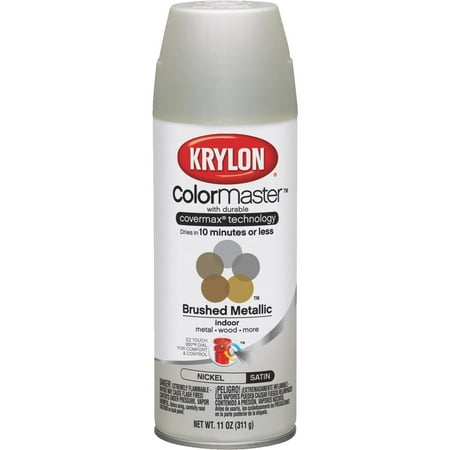 Krylon Diversified Brands 249490 12 oz Metalic Spray Paint, Satin Nickel