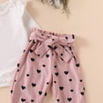thumbnail image 5 of mgoYE Newborn Infant Girl Clothes Rib Knit Romper Heart Print Pants Headband Baby Clothes for Girls 0 3 6 12 18 24 Months(Pink,6-12 Months), 5 of 9