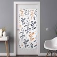thumbnail image 3 of Grey Orange Botanical Window Privacy Film, Watercolor Spring Floral Summer Leaf Static Cling UV Sun Blocking Tint Film Heat Control Windows Films for Bedroom Bathroom, Window Stickers 35.4"x78.7", 3 of 8