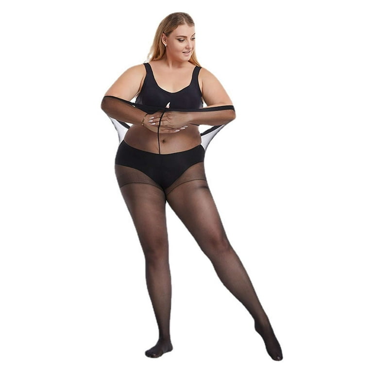 Luxtrada 2 Pack Plus Size Pantyhose for Women Sheer Stocking Nude 20D Ultra Durable Queen Size Tights Black Walmart