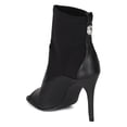 thumbnail image 3 of Bumper BF72 Women Mix Media Peep Toe Riding Stiletto Heel Ankle Sandal Bootie, 3 of 5