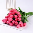 thumbnail image 5 of 30 Pcs Fake Tulips Artificial Flowers Real Touch PU Faux Flowers Tulip Stems for Wedding Spring Bouquet Floral Arrangement Home Party Office Decorations for Mother's Day (Dark Pink), 5 of 5