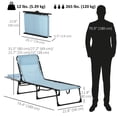thumbnail image 3 of Outsunny Outdoor Folding Lounge Chair - 4-Level Adjustable, Light Blue, 3 of 10