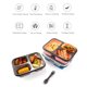 thumbnail image 5 of Caja de almuerzo plegable de silicona, 1100ML, 3 compartimentos, azul, resistente al calor y hermética, ideal para picnic, oficina o viajes., 5 of 6