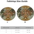 thumbnail image 2 of Nautical Compass Round Tablecloth Elastic Fitted Table Cover Washable Elastic Edge Tablecloths for Kitchen Dining Party Fitted Table 45-50 inch, 2 of 4