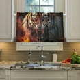 thumbnail image 4 of Flame Tiger Half Window Tier Curtains 24 Inch Blackout Thermal Insulating Kitchen Linen Tier Curtains for Kitchen, Bathroom, Cafe Home Decor, 4 of 7