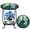 Peacock Style, variant on 12" Round Mosaic Side Table, Decorative Ceramic Accent Table for Indoor & Outdoor Use, Small Plant Stand for Patio, Porch, Balcony, Living Room & Bedroom (Portable & Sturdy Metal Frame)