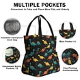 thumbnail image 3 of Black Colorful Dinosaurs Pattern Drawstring Lunch Bag Women - Drawstring Lunch Bag Insulated for Work Office - Stain-Resistant Large Lunchbags for Women with Multi-Pockets, 3 of 6