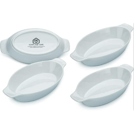 

Porcelain Mini Casserole Dish Oval Au Gratin Dish (4pc Set). Cauliflower Au Gratin Baking Dish Banana Split Bowls Single Serving Casserole Dishes Small Individual Gratin Dishes Set