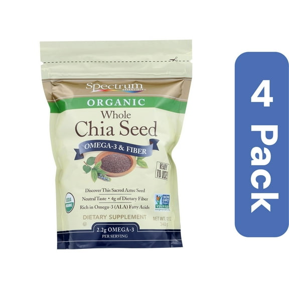 Spectrum Essentials Organic Chia Seeds 12 oz (Pack of 4)