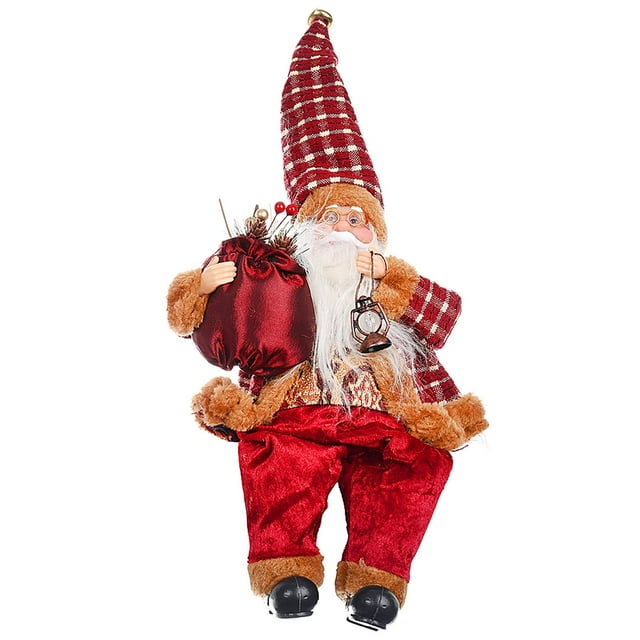 Muñeca de Navidad Santa Claus sentado Sunnimix Juguetes de soporte de muñeca de Santa Claus