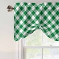 thumbnail image 4 of Tie Up Valance for Windows Dark Green Buffalo Check Plaid Curtains Valances Rod Pocket Valance Window Treatments Farmhouse Style Balloon Curtains for Kitchen Living Room Bedroom Bathroom 42x12 Inch, 4 of 9