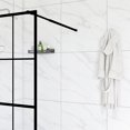 thumbnail image 4 of Demi Bonn 34" x 72" Shower Screen Door, Stylish Walk-In Wet Room Divider, Clear Tempered Glass Shower Door, Black, 4 of 8