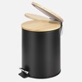 thumbnail image 2 of Linen Chest Black Step Bin with Slim Bamboo Lid Powder Coating Body, 5L, 2 of 2