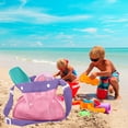thumbnail image 5 of Darzheoy Mesh Beach Bag Beach Toy Storage Tote Bags Kids Seashell Collecting Bag Colorful Swimming Accessories Storage Bag with Adjustable Straps for Boys Girls, 5 of 6