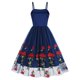 thumbnail image 4 of Vestido de Cóctel de Verano, Camisola Gasa Vestido sin Mangas con Bordado Rosa, Estilo de Fiesta de Cóctel de las Mujeres, 4 of 5
