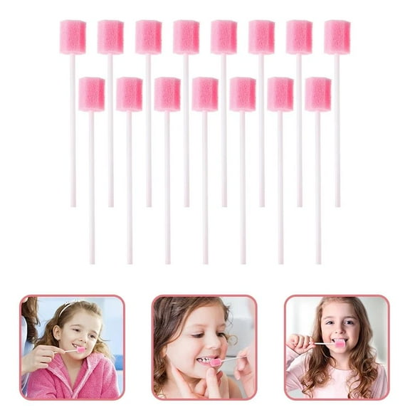 QHUDLV 100pcs Disposable Cleaning Care Sponge Stick Cleaning Swab Sticks. Care X3B