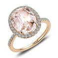 thumbnail image 3 of Lafonn Classic Sterling Silver Rose Gold Plated Morganite Ring (5.47 CTTW), 3 of 5