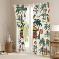 thumbnail image 3 of Homewish Tribal Hawaii Beach Black Out Curtains, Marine Summer Holiday Curtains Pack of 2 (42x63 Each), Tropic Coconut Tree Bedroom Curtains, Window Curtains Bedroom Decor, 3 of 6