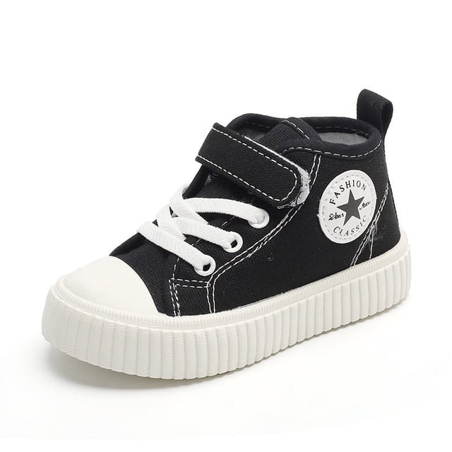 Zapatos de lona para niños de caña alta, zapatos casuales de primavera y otoño para niños, zapatos de tabla antideslizantes para niñas, zapatos de bebé de suela suave, individuales