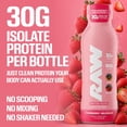 thumbnail image 3 of RAW Ready-to-Drink Protein Shake, Strawberry - RTD Protein Drinks with Grass-Fed Whey Protein Isolate for Post-Workout - Zero-Sugar & Gluten-Free Meal Replacement Drink & Breakfast Shake, 12 Fl Oz, 3 of 9