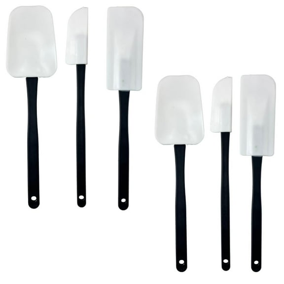 KITCHEN DIVA 2 Pack 3-Piece Plastic Spatula Set  9"-10" 22.9 cm-25.4 cm Range  Versatile Kitchen Aid  Durable & Lightweight