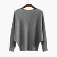 thumbnail image 2 of Women's Fashion One-Neck Bat Sleeve Long Sleeve Knit Sweater Pullover Fall Winter Sweater, 2 of 2