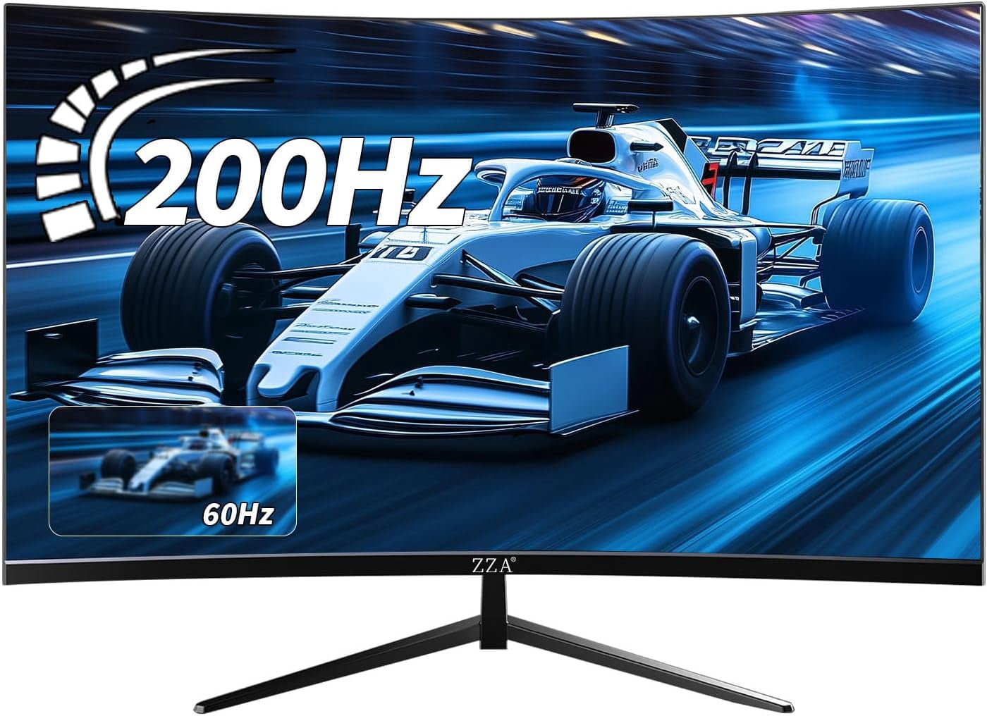 ZZA 27 inch Curved Monitor 200hz, PC Computer Gaming Monitor FHD 1080P, 1800R, Frameless, Home Office Movies