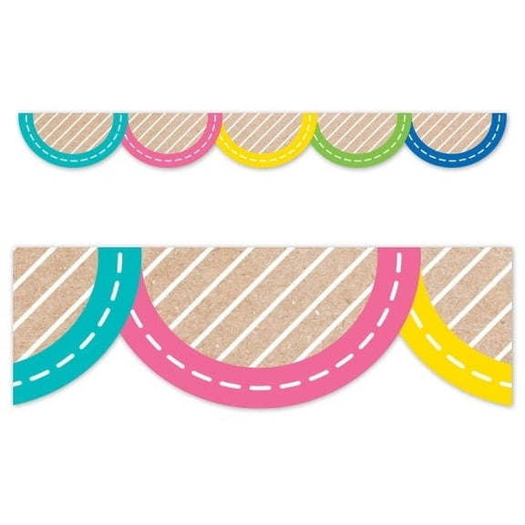 Creative Teaching Press CTP10906 24 x 48 ft. Colorful Kraft Jumbo Scallops EZ Border