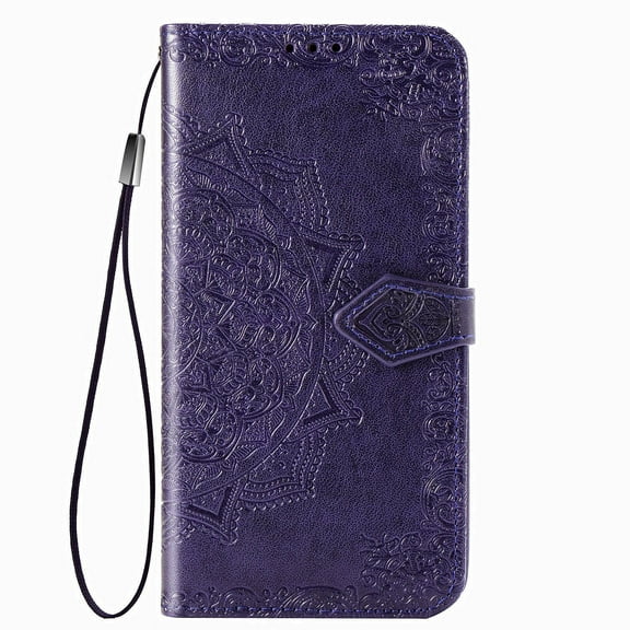 Allytech Samsung Galaxy S20 FE 5G Wallet Phone Case, Mandala Embossing PU Leather Flip Phone Case ID Card Slots and Stand Magnetic Closure Shockproof Cover for Samsung Galaxy S20 FE, Purple
