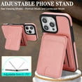 thumbnail image 5 of Case for iPhone 12 Pro Max, Compatible with MagSafe, Magnetic 2 in 1 Detachable Wallet Case with Card Holder Women Men, Business PU Leather RFID Blocking Flip Kickstand Credit Slots, Pink, 5 of 11