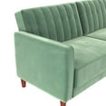 DHP Pin Tufted Transitional Futon, Light Green Velvet
