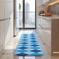 thumbnail image 4 of Light Blue and Dark Blue Argyle Pattern Kitchen Rug Mat,Kitchen Runner Rugs Non Skid Washable,Decorative Kitchen Floor Mats for Kitchen,Sink,Laundry,17"x47.2", 4 of 7