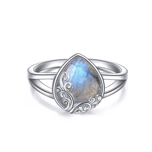 Labradorite Filigree Band Ring Sterling Silver Gemstone Stones Jewelry Gift for Women 7 Size